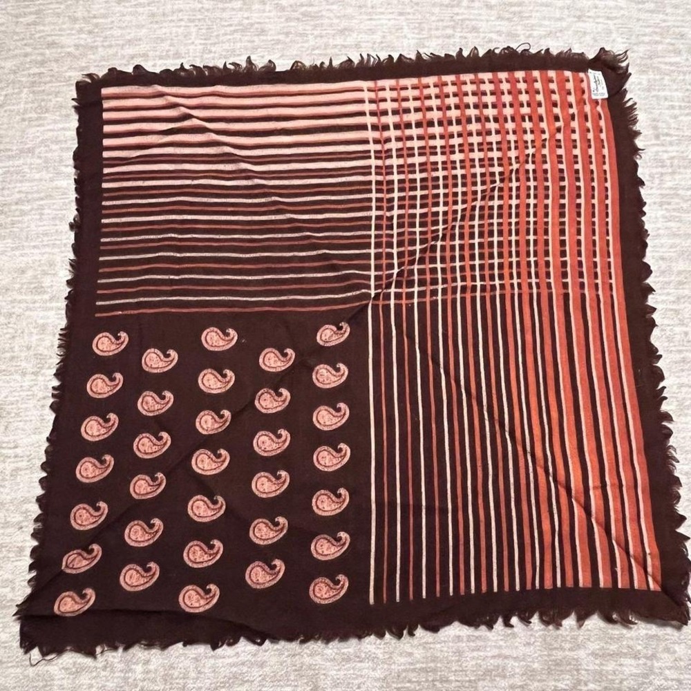 American Vintage Brown and Pink Patterned Scarf